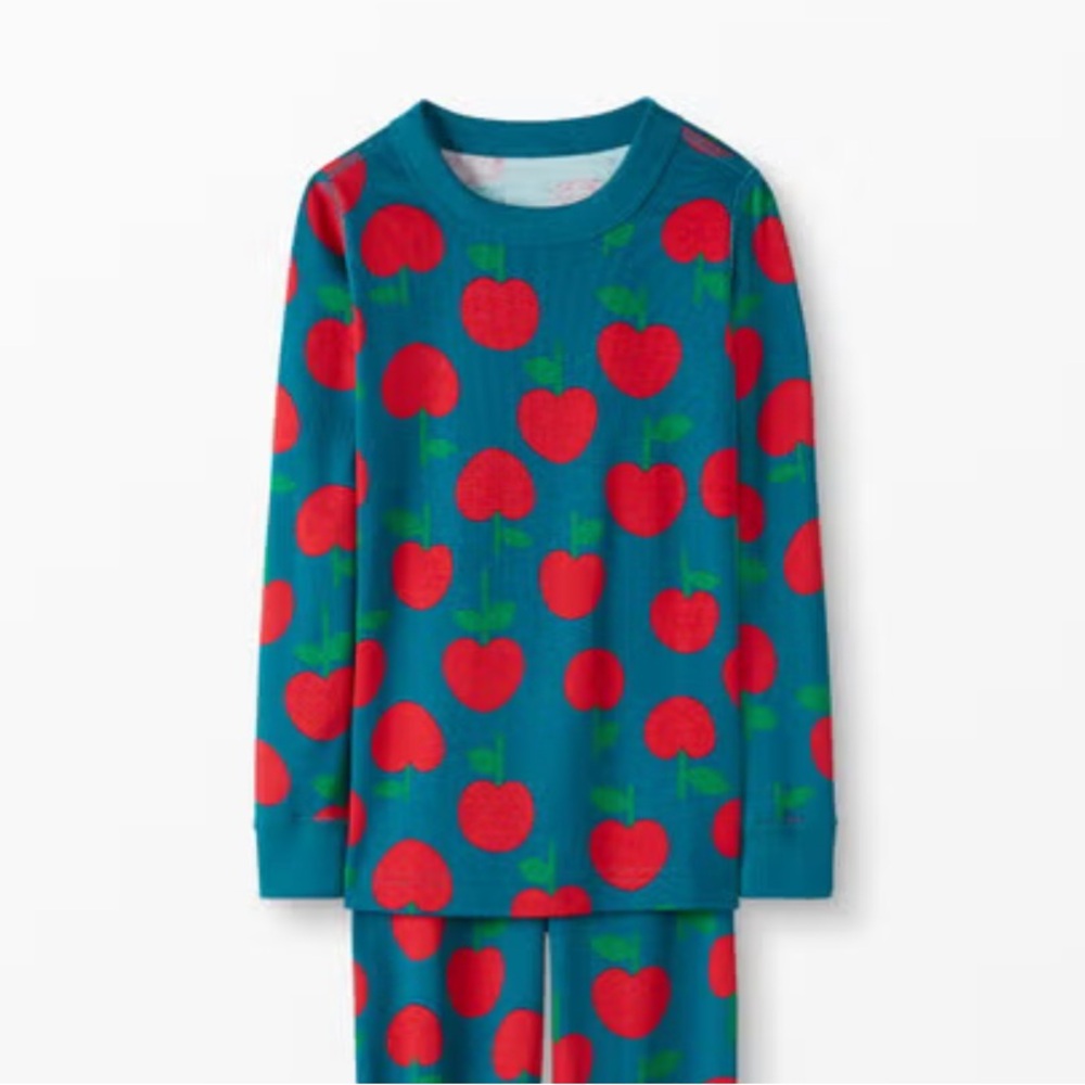 Hannah Anderson Kids Pajamas with Red Apple Print
